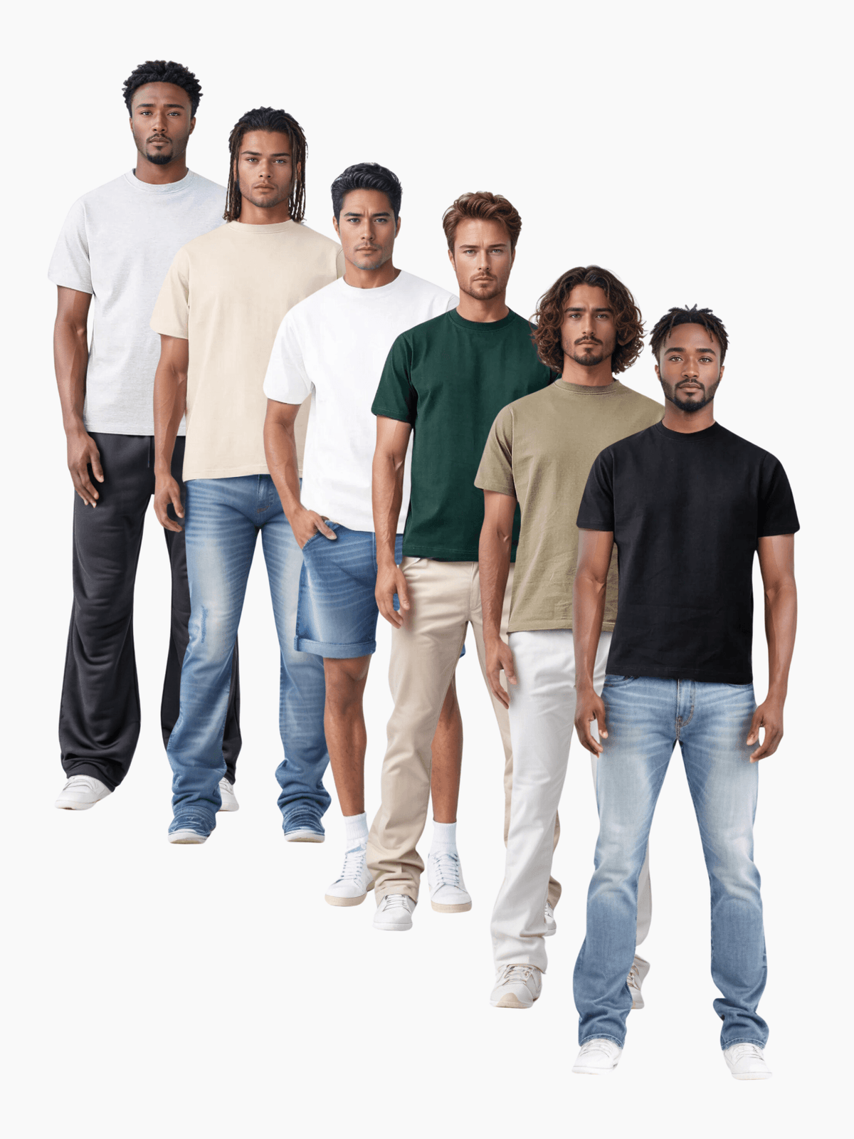 6-Pack Mens Tees | Heavyweight Cotton | Endless Style