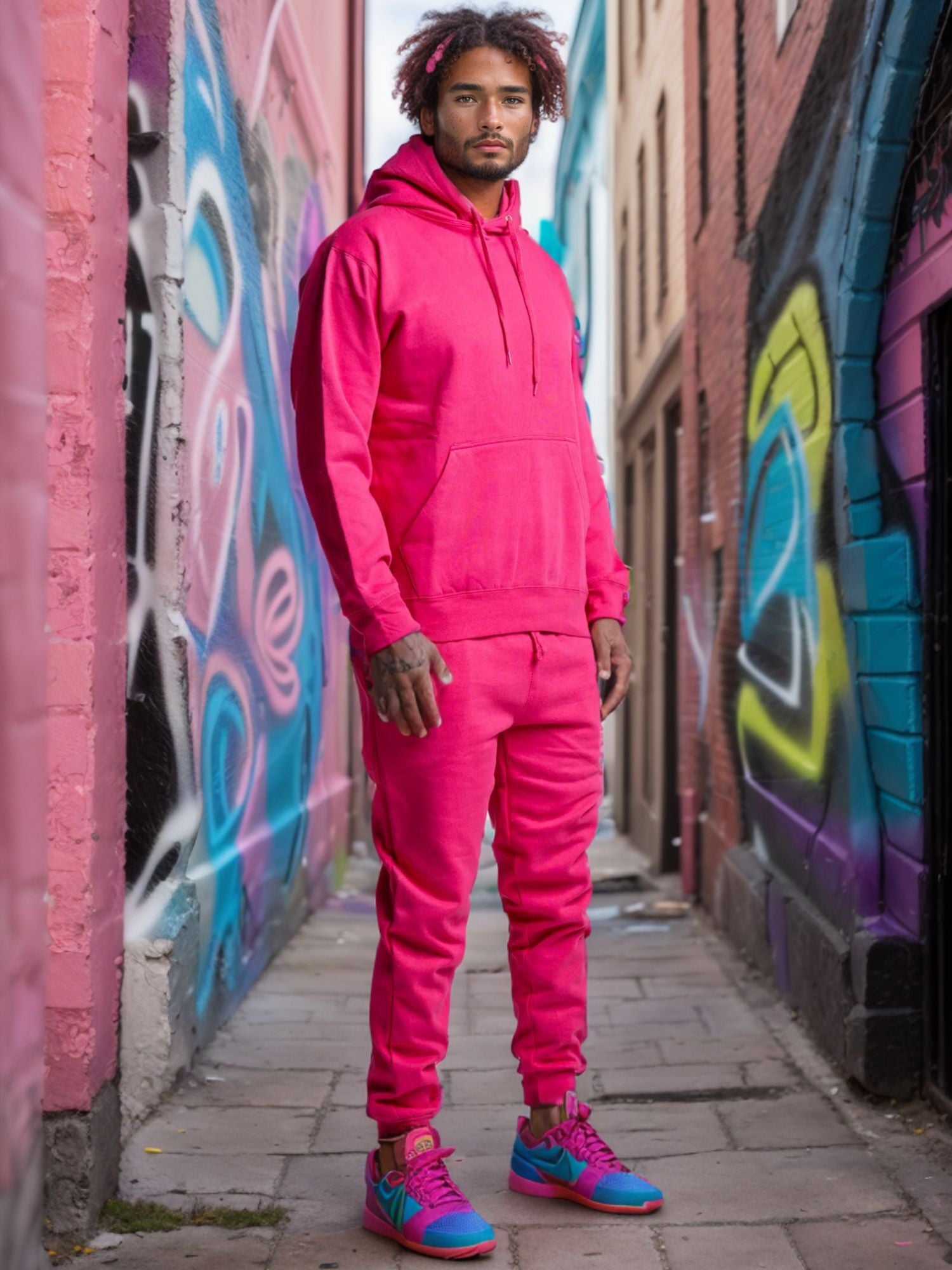 Men's Hooded Sweatsuit | Playful Pop Collection | Cozy Fleece