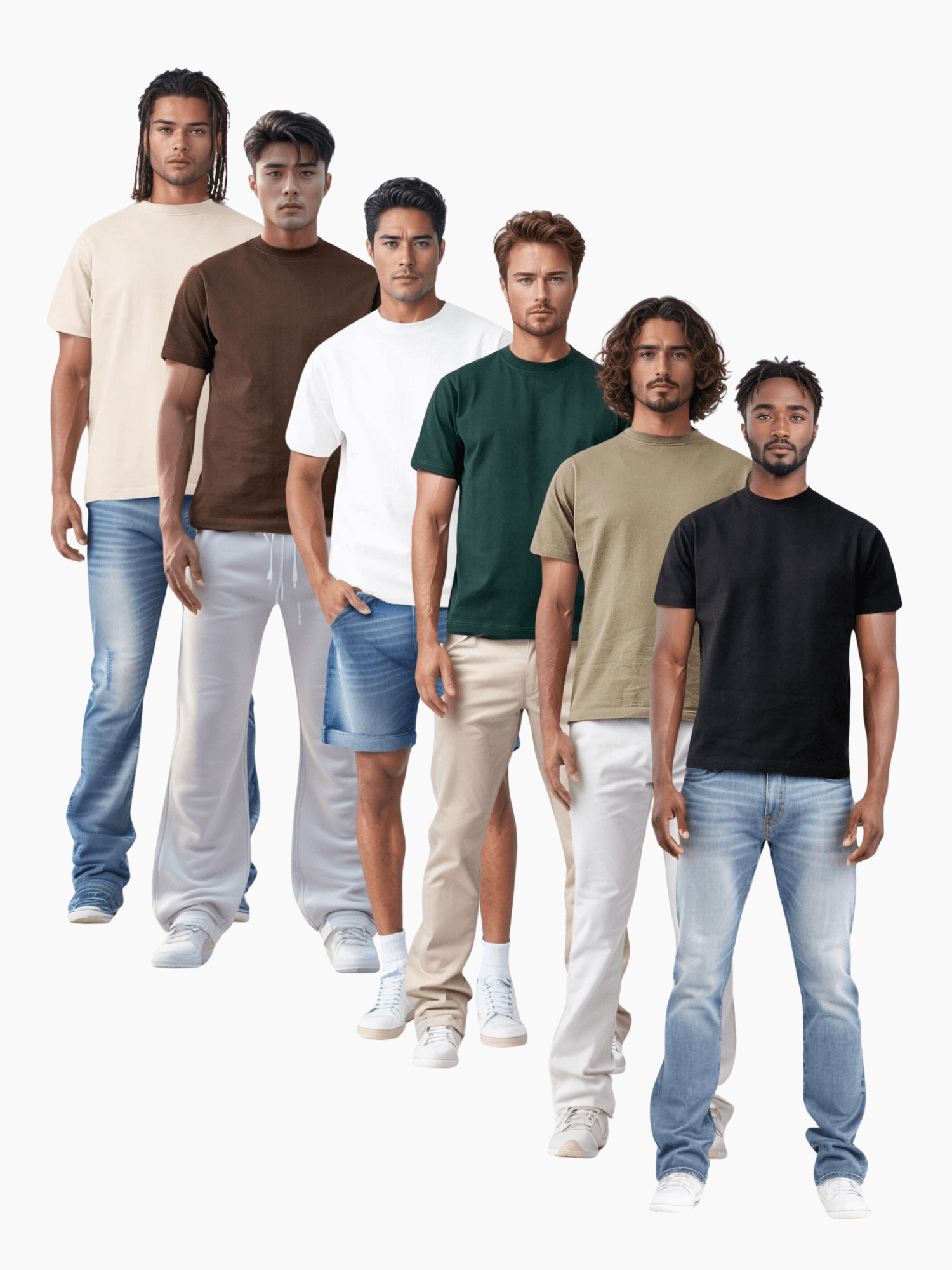 6-Pack Mens Tees | Heavyweight Cotton | Endless Style