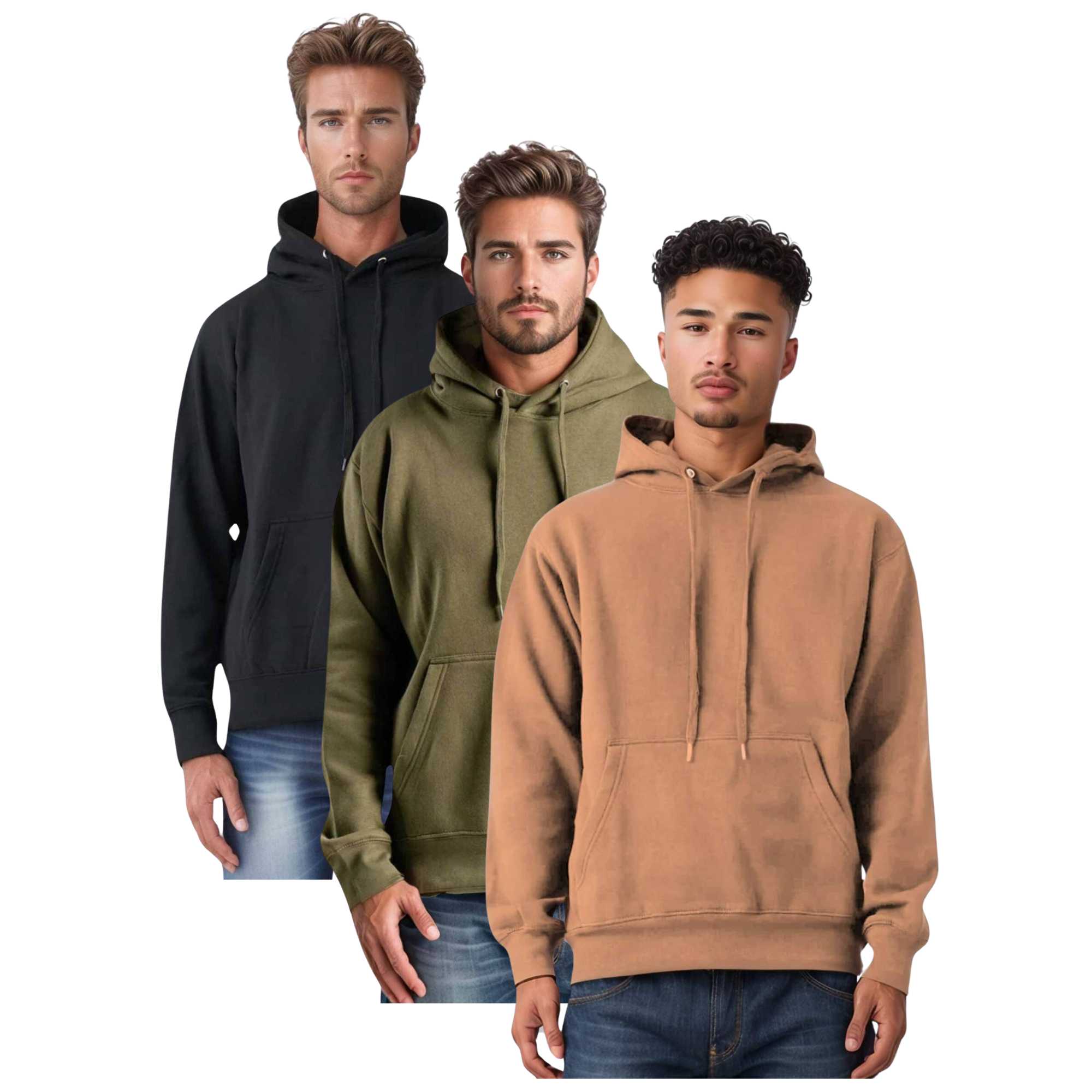 3-Pack Men’s Fleece Hoodies | Versatile, Comfortable & Stylish