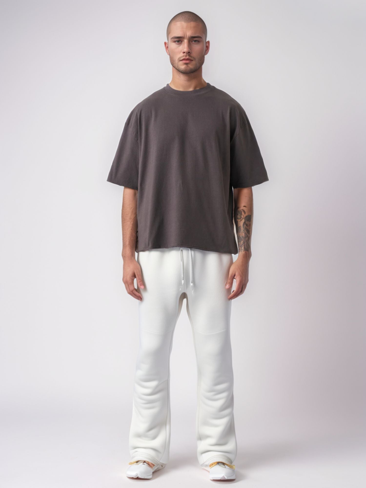 Men's Oversized Cotton Cropped T-Shirt | Streetwear Vibe