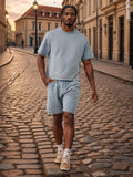 Men’s Distressed Cropped Tee Short Sets | Retro Urban Style