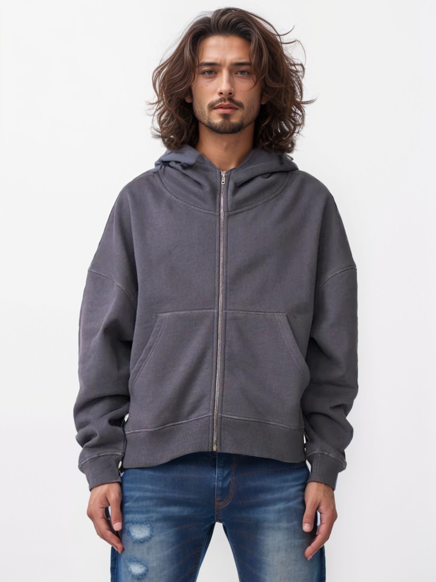 Men's Oversized Zipper Hoodie | Heavyweight Fleece Armor