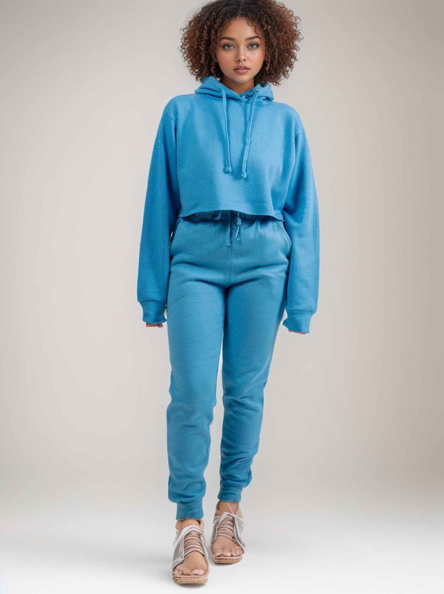 Women's Cropped Hoodie Sweatsuit | Bold Colors & Cozy Fleece