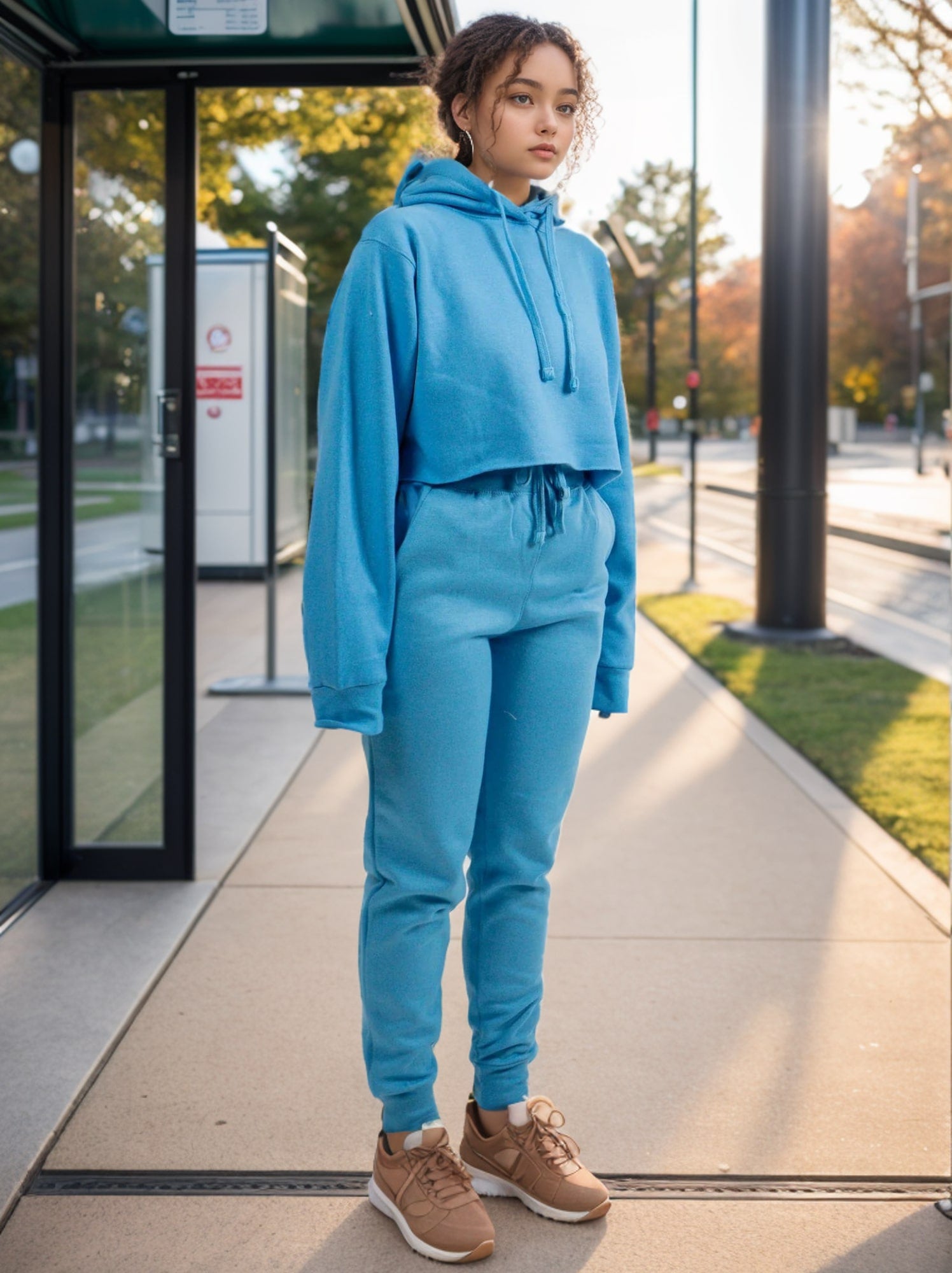 Women's Cropped Hoodie Sweatsuit | Bold Colors & Cozy Fleece