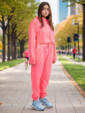 Women's Cropped Hoodie Sweatsuit | Bold Colors & Cozy Fleece