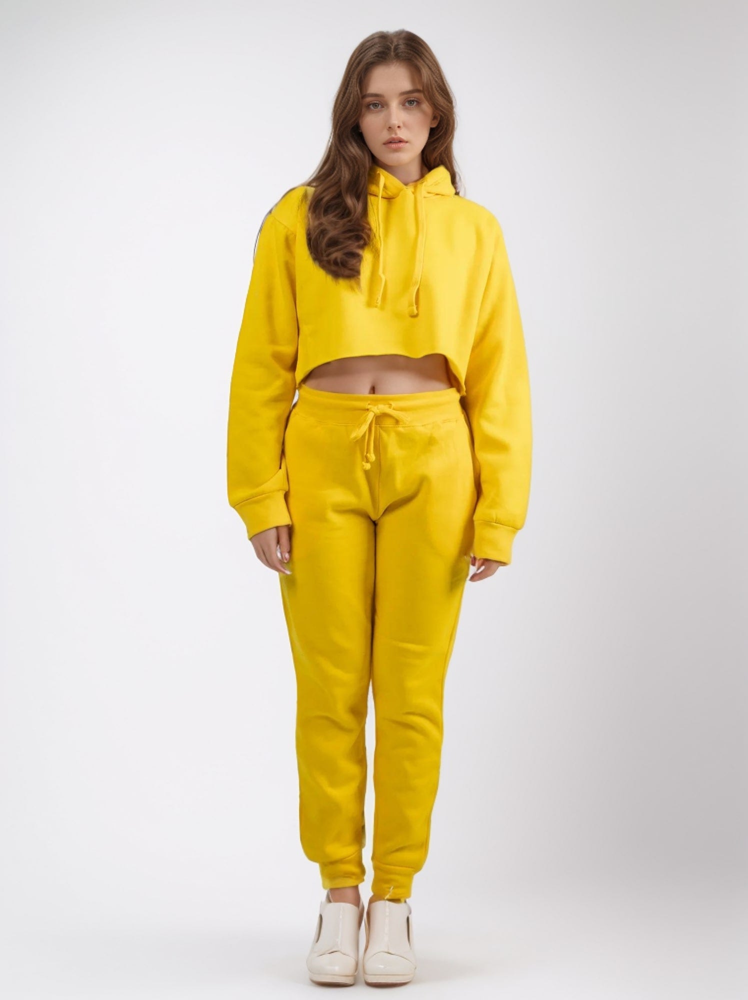 Women's Cropped Hoodie Sweatsuit | Bold Colors & Cozy Fleece