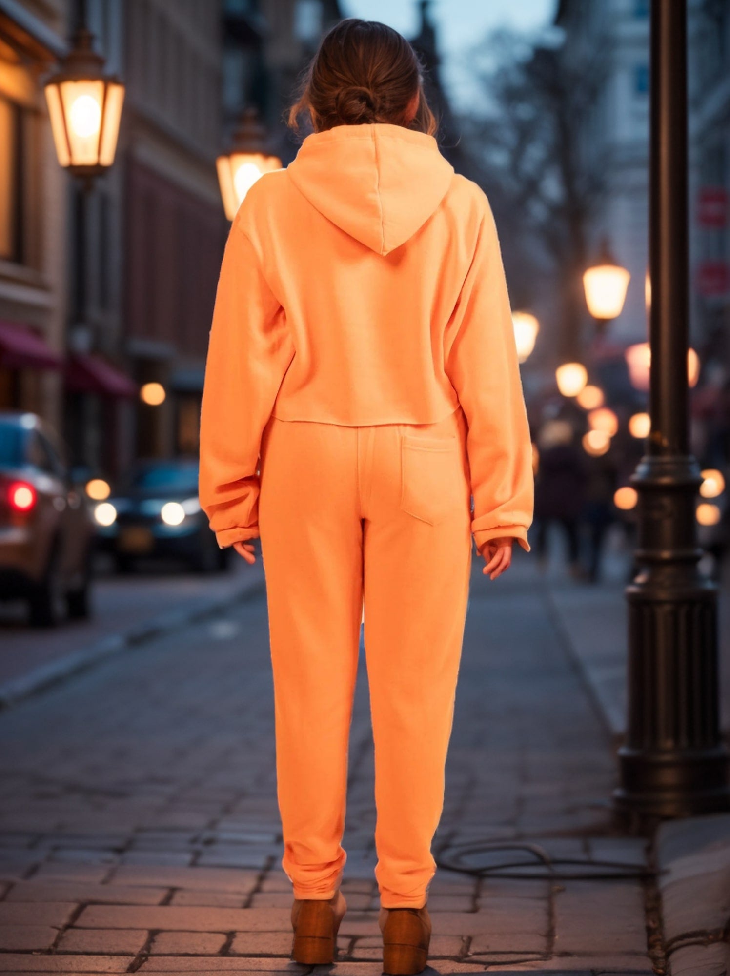 Women's Cropped Hoodie Sweatsuit | Bold Colors & Cozy Fleece