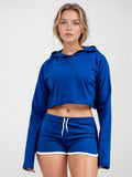 Women's Active Cropped Hoodie & Shorts Set | Athletic Flex