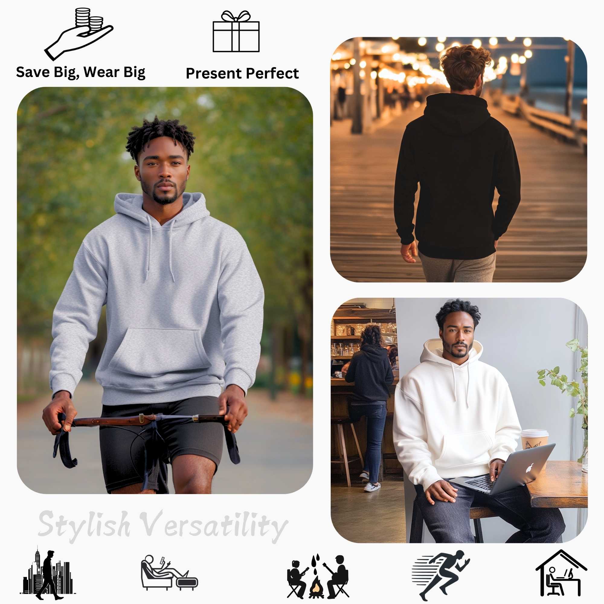 3-Pack Men’s Fleece Hoodies | Versatile, Comfortable & Stylish