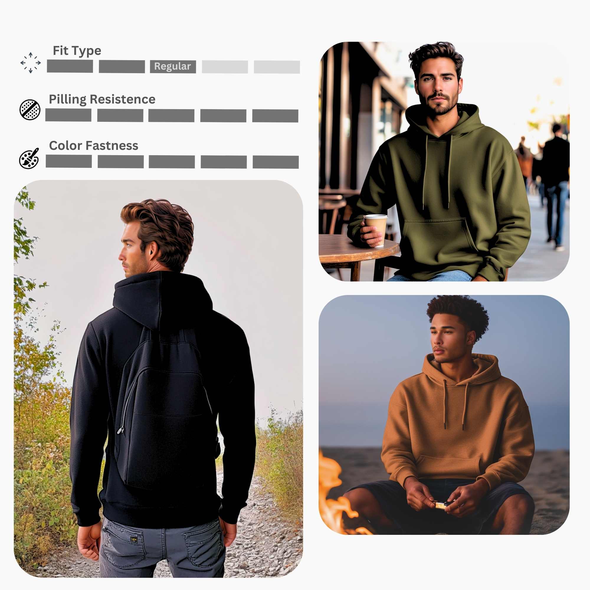 3-Pack Men’s Fleece Hoodies | Versatile, Comfortable & Stylish