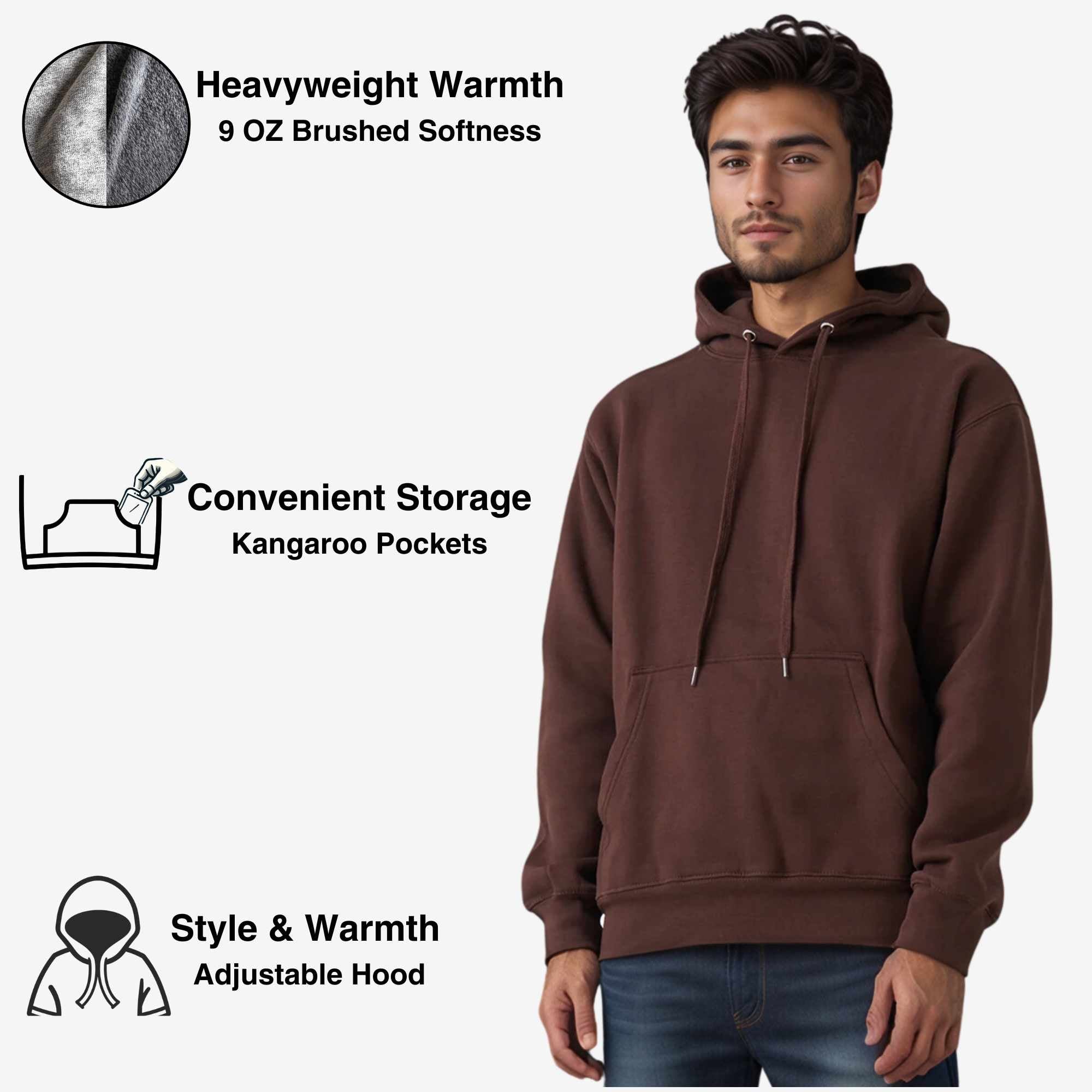 3-Pack Men’s Fleece Hoodies | Versatile, Comfortable & Stylish