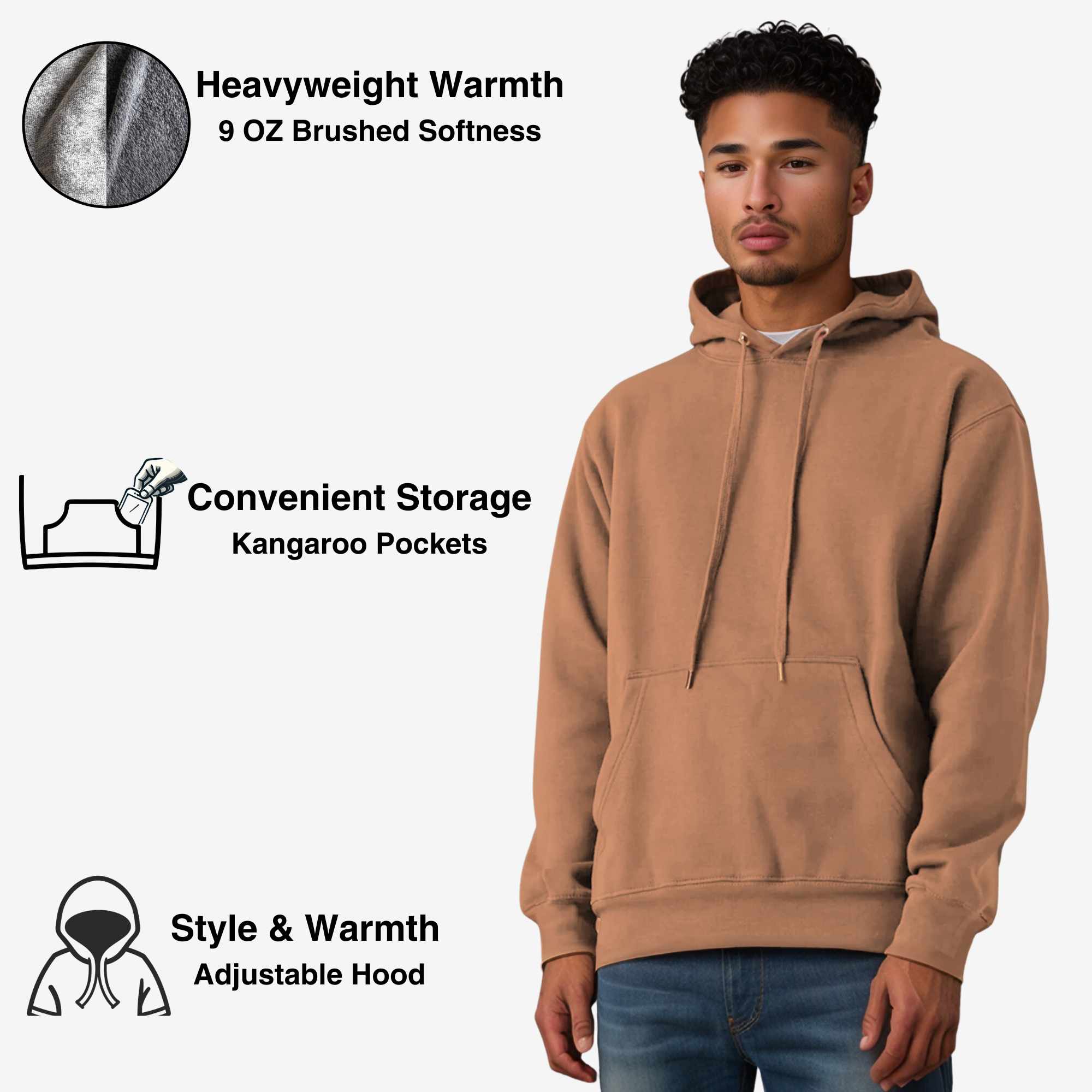 Fleece Hoodie for Men | Classic Essentials | Cozy & Stylish