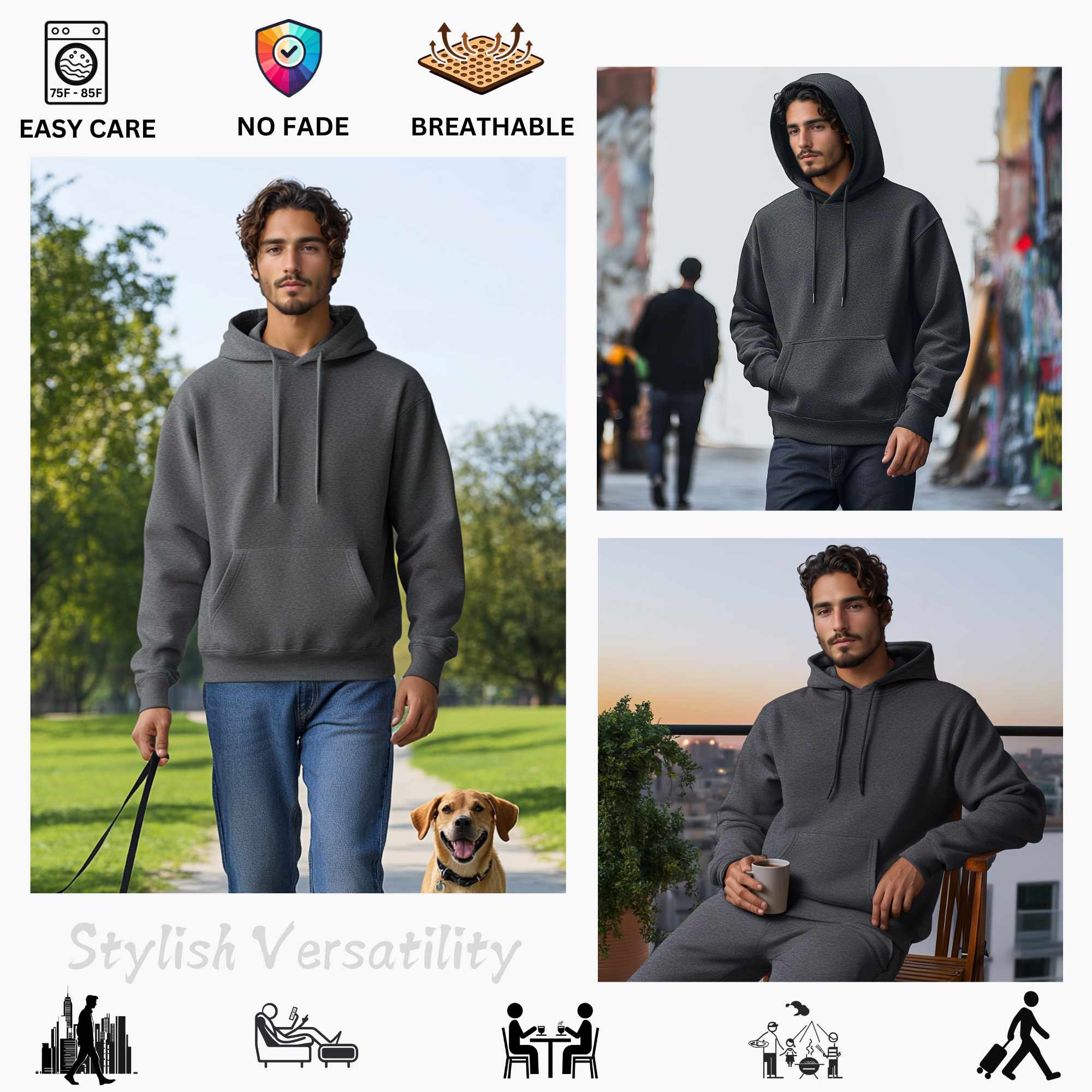 Fleece Hoodie for Men | Classic Essentials | Cozy & Stylish