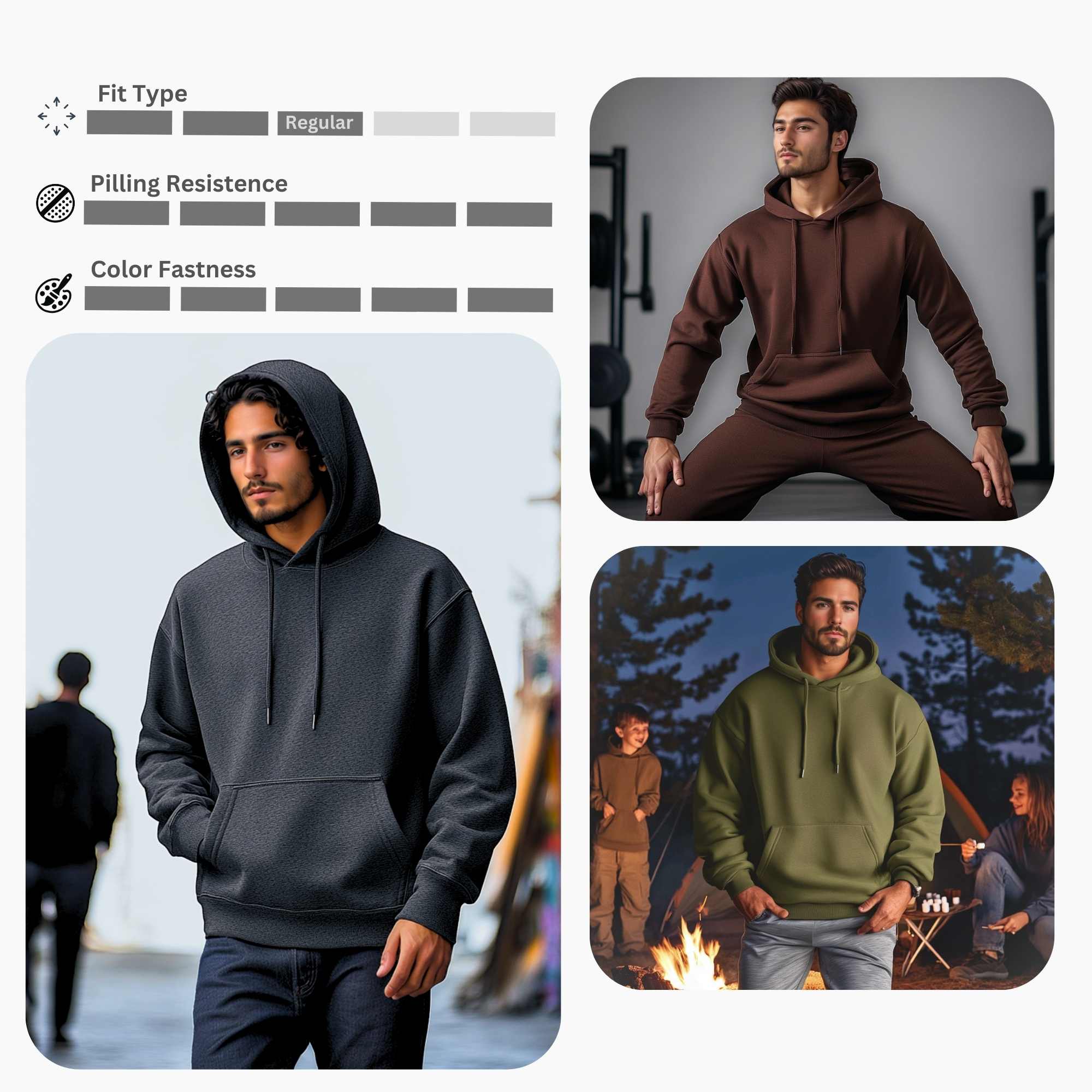 3-Pack Men’s Fleece Hoodies | Versatile, Comfortable & Stylish