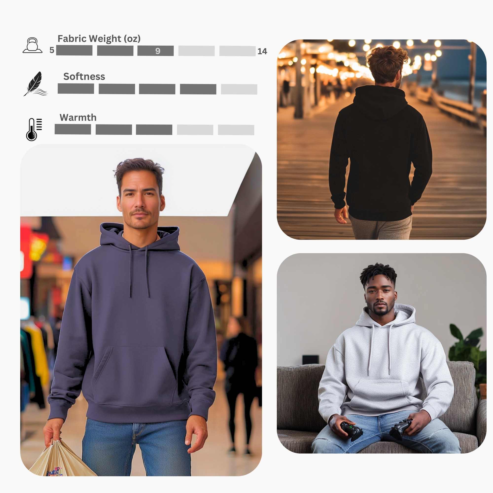 3-Pack Men’s Fleece Hoodies | Versatile, Comfortable & Stylish