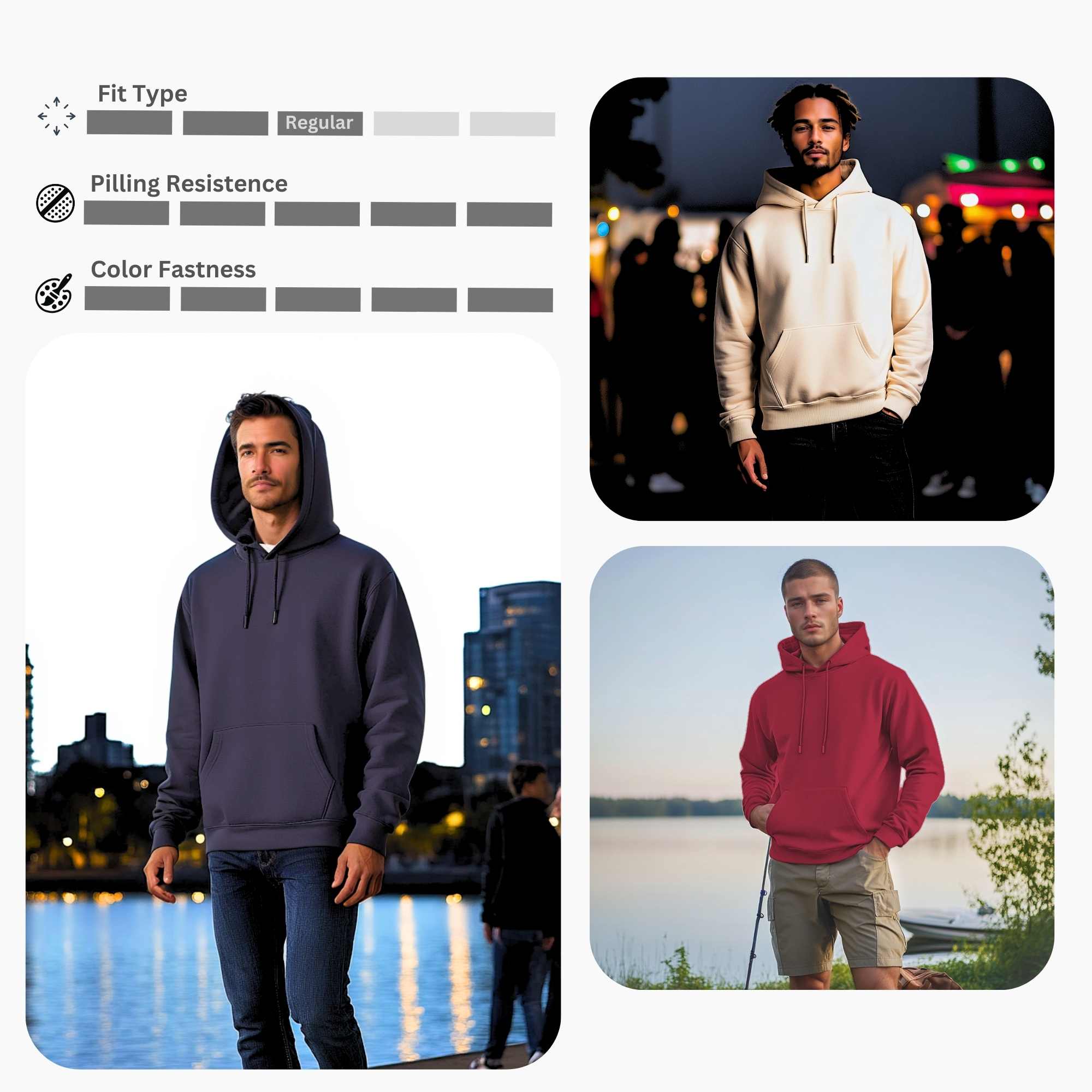 3-Pack Men’s Fleece Hoodies | Versatile, Comfortable & Stylish