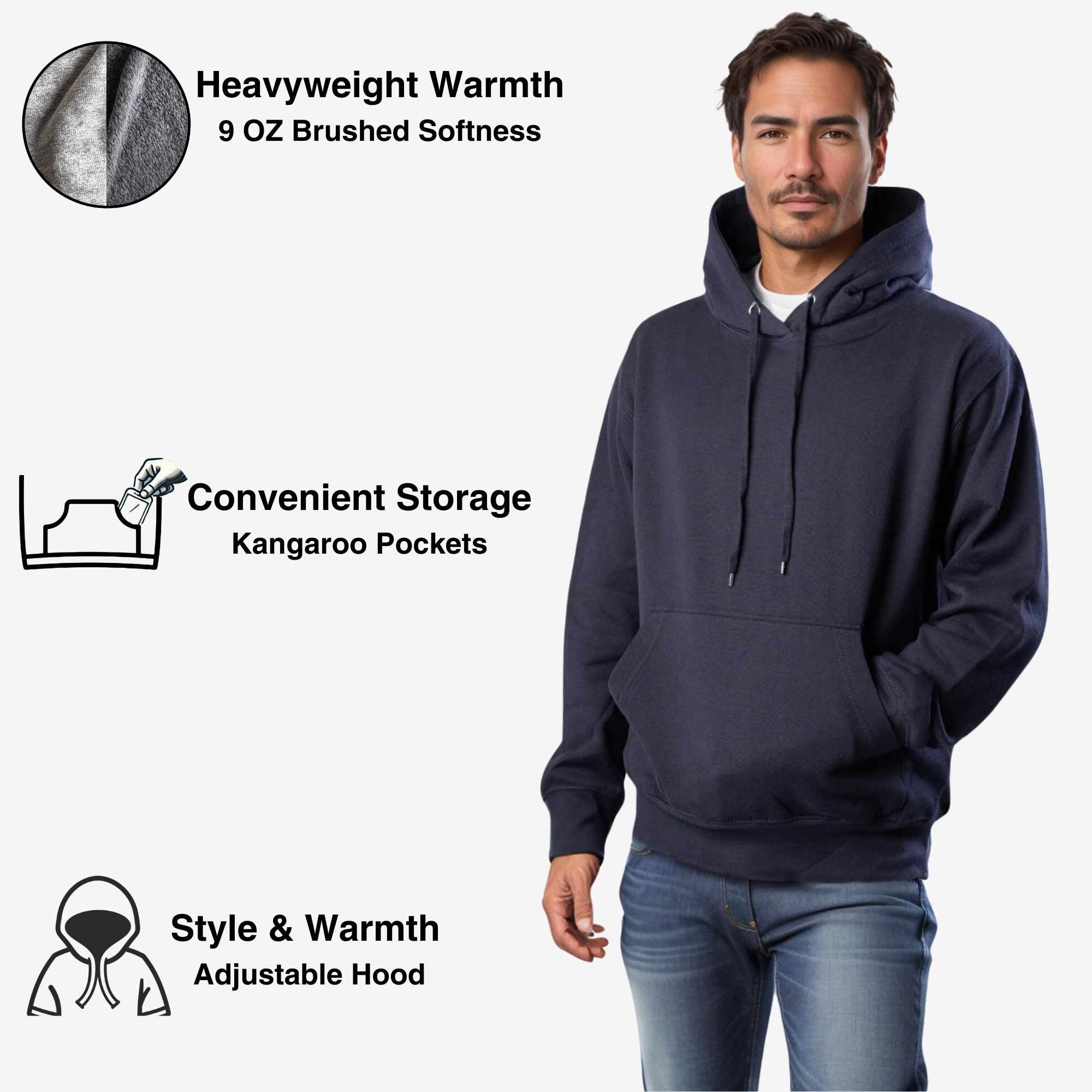 3-Pack Men’s Fleece Hoodies | Versatile, Comfortable & Stylish