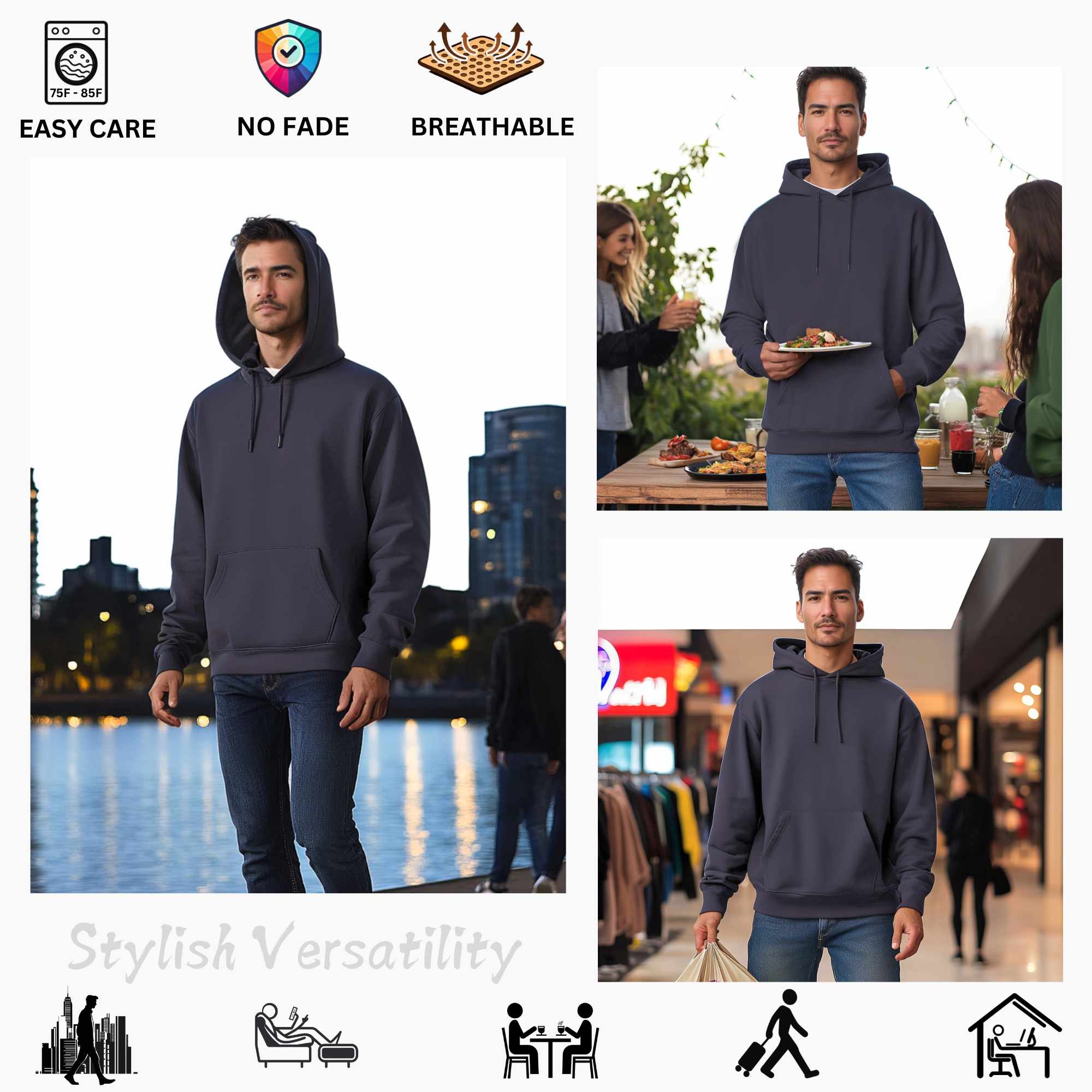 Fleece Hoodie for Men | Classic Essentials | Cozy & Stylish