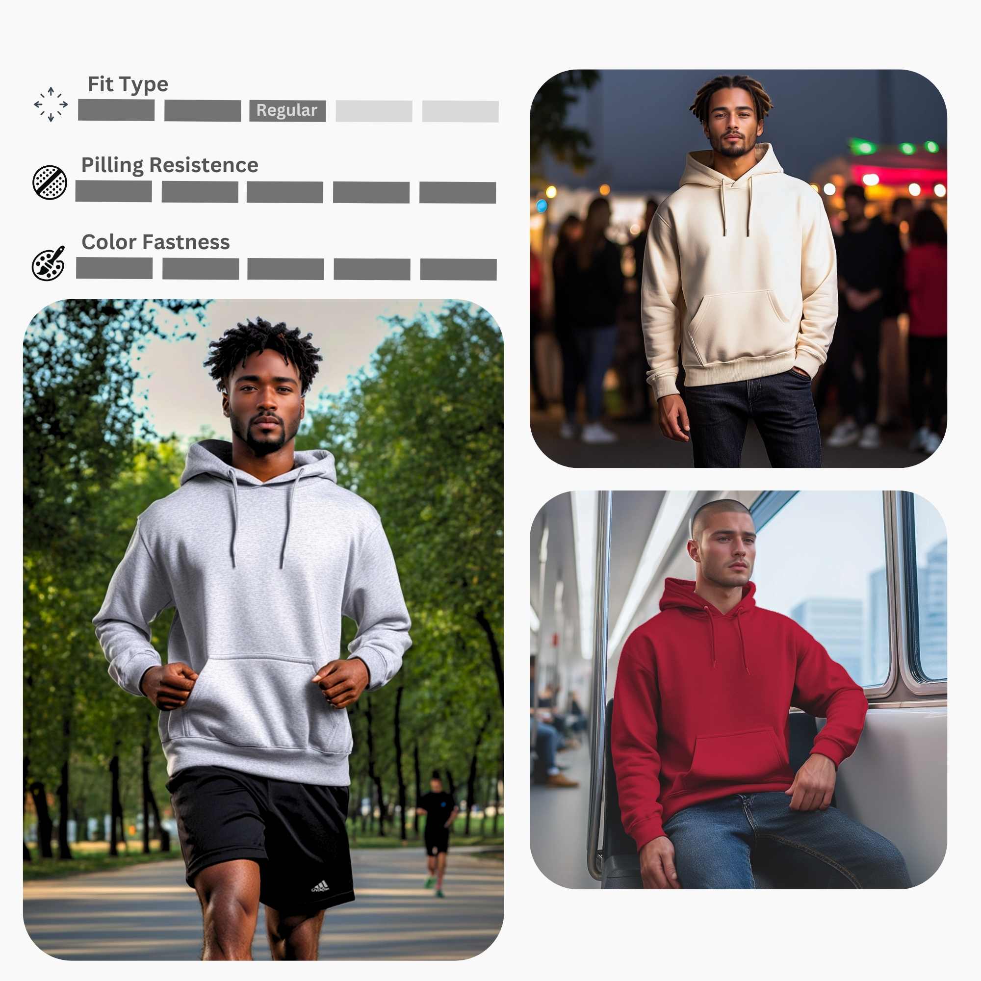 3-Pack Men’s Fleece Hoodies | Versatile, Comfortable & Stylish