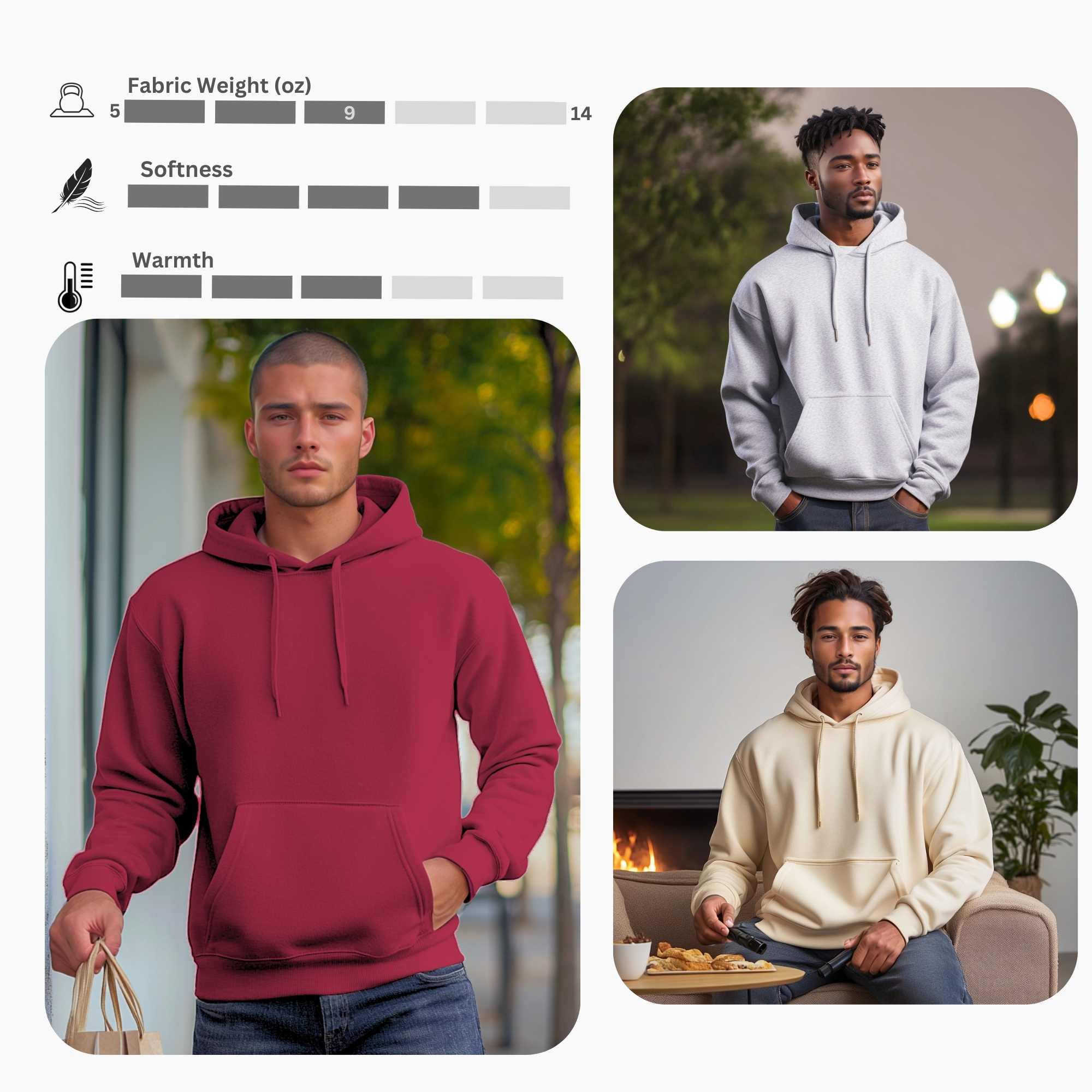 3-Pack Men’s Fleece Hoodies | Versatile, Comfortable & Stylish