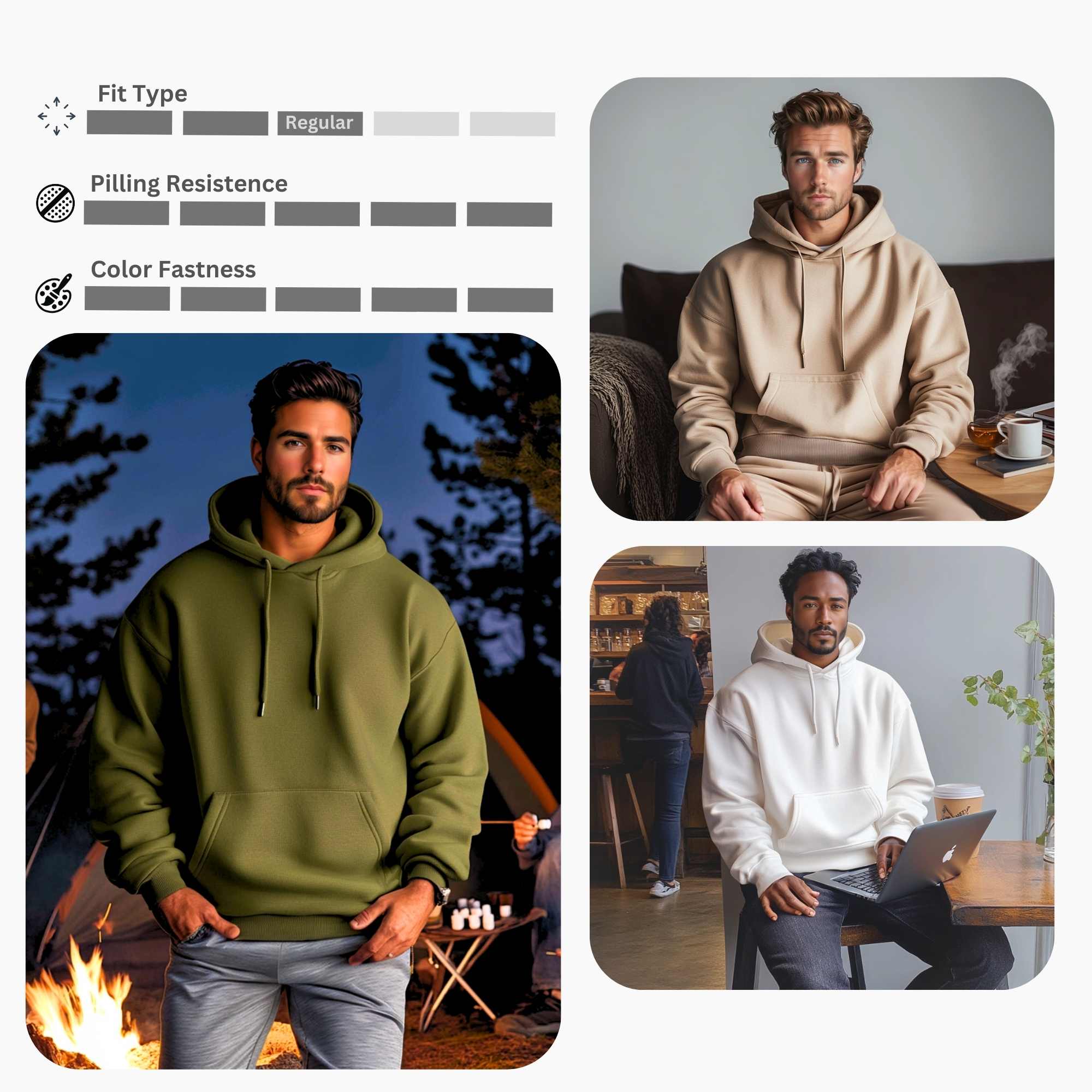 3-Pack Men’s Fleece Hoodies | Versatile, Comfortable & Stylish